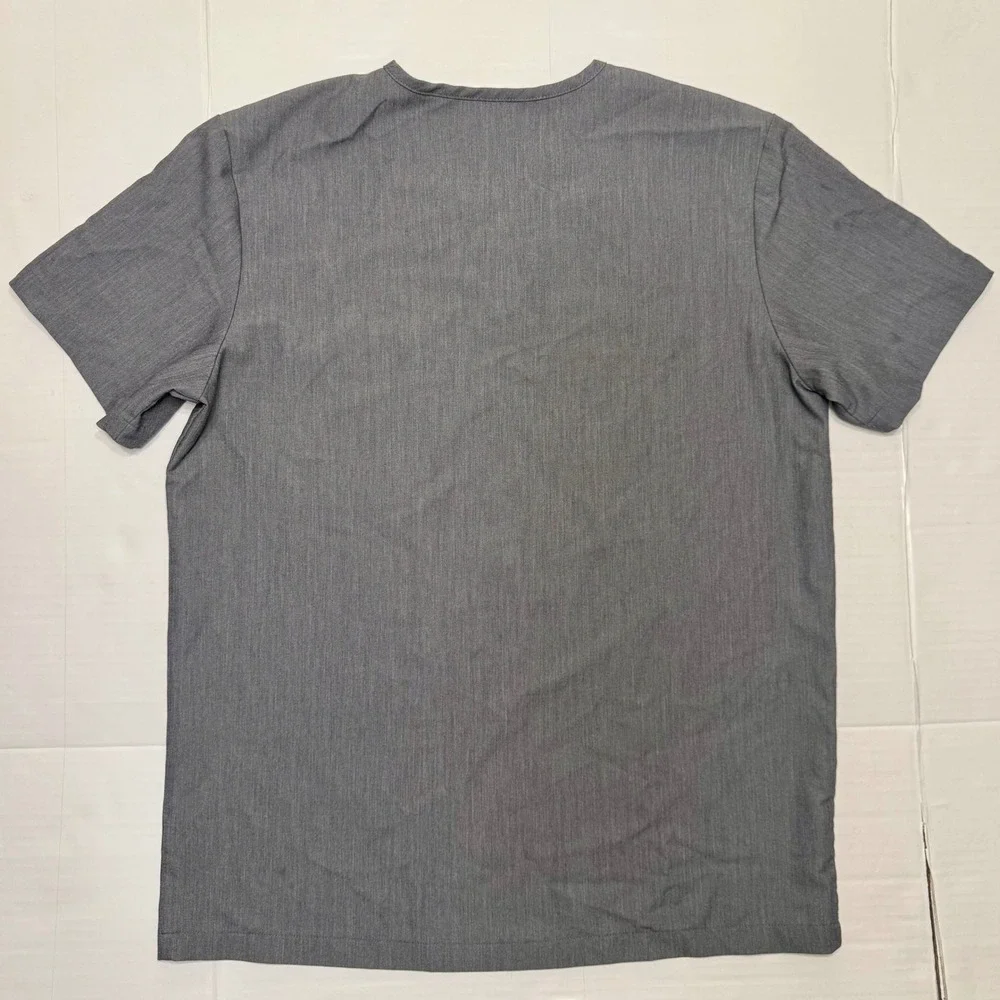 FIGS Leon Scrub‎ Top Mens Medium Gray V-Neck Technical Collection FM1500 Pocket